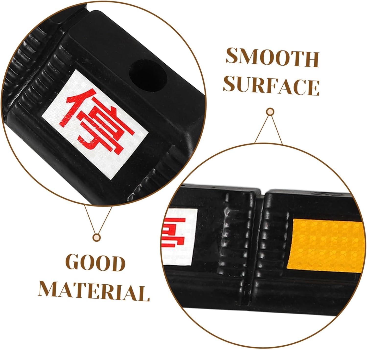 Unomor Heavy Duty Rubber Parking Stopper for Garage Durable Wheel Stop Indicator for Indoor Outdoor Use Slip Texture Easy Installation