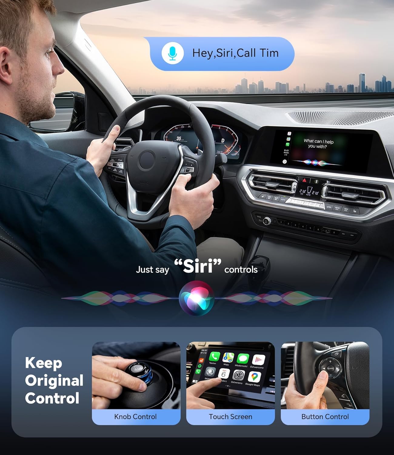 ENOMIR Wireless Carplay Adapter for iPhone, Android Auto Wireless Adapter Fast Stable Auto-Connect, Mini USB Design Plug & Play Most Car Models & iOS Systems - Image 4