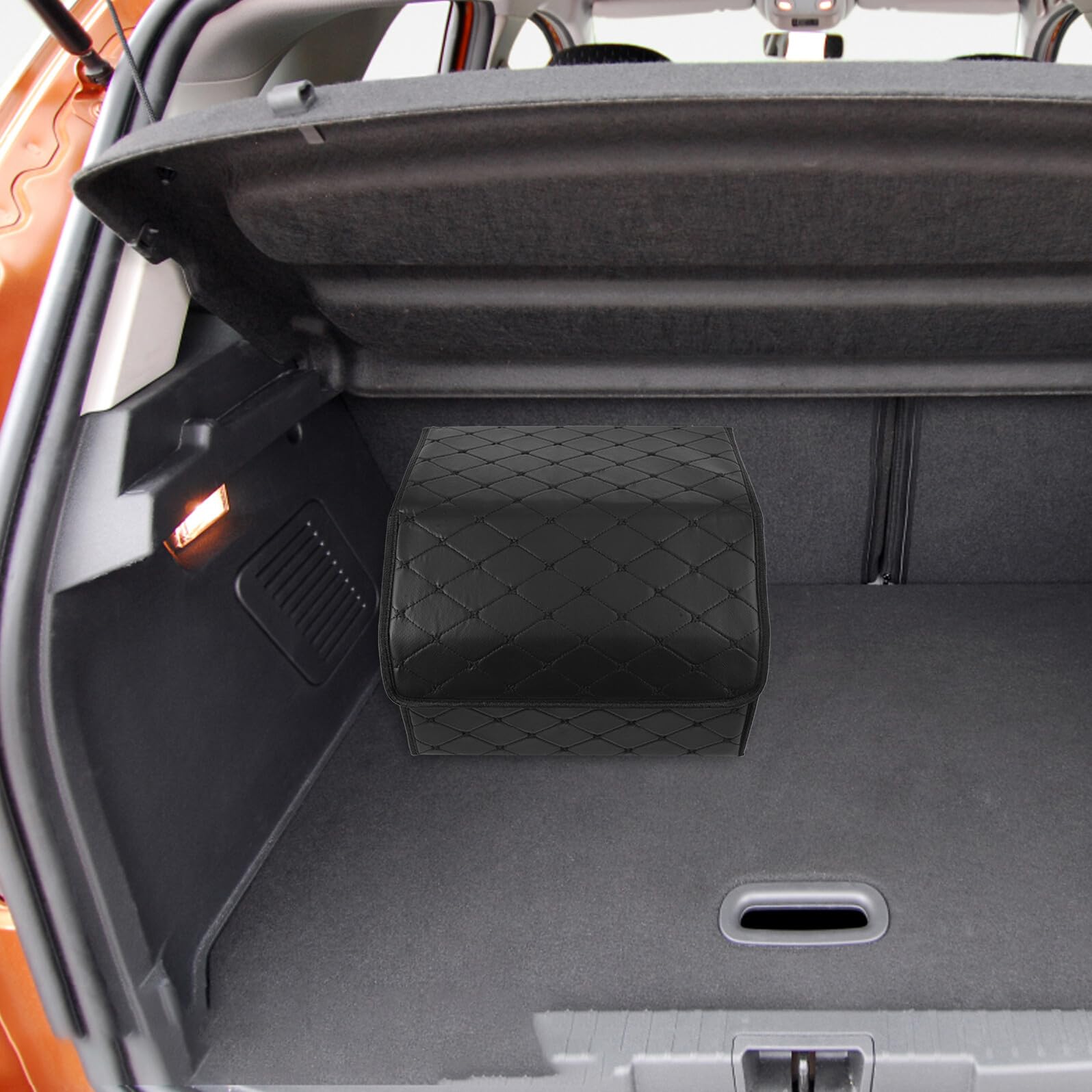 Healeved Organizer Pieghevole per Bagagliaio Auto in Similpelle Contenitore Portaoggetti Multifunzionale Medio 40X30X30 CM Scatola Pieghevole per Veicoli Ampio Spazio e Design