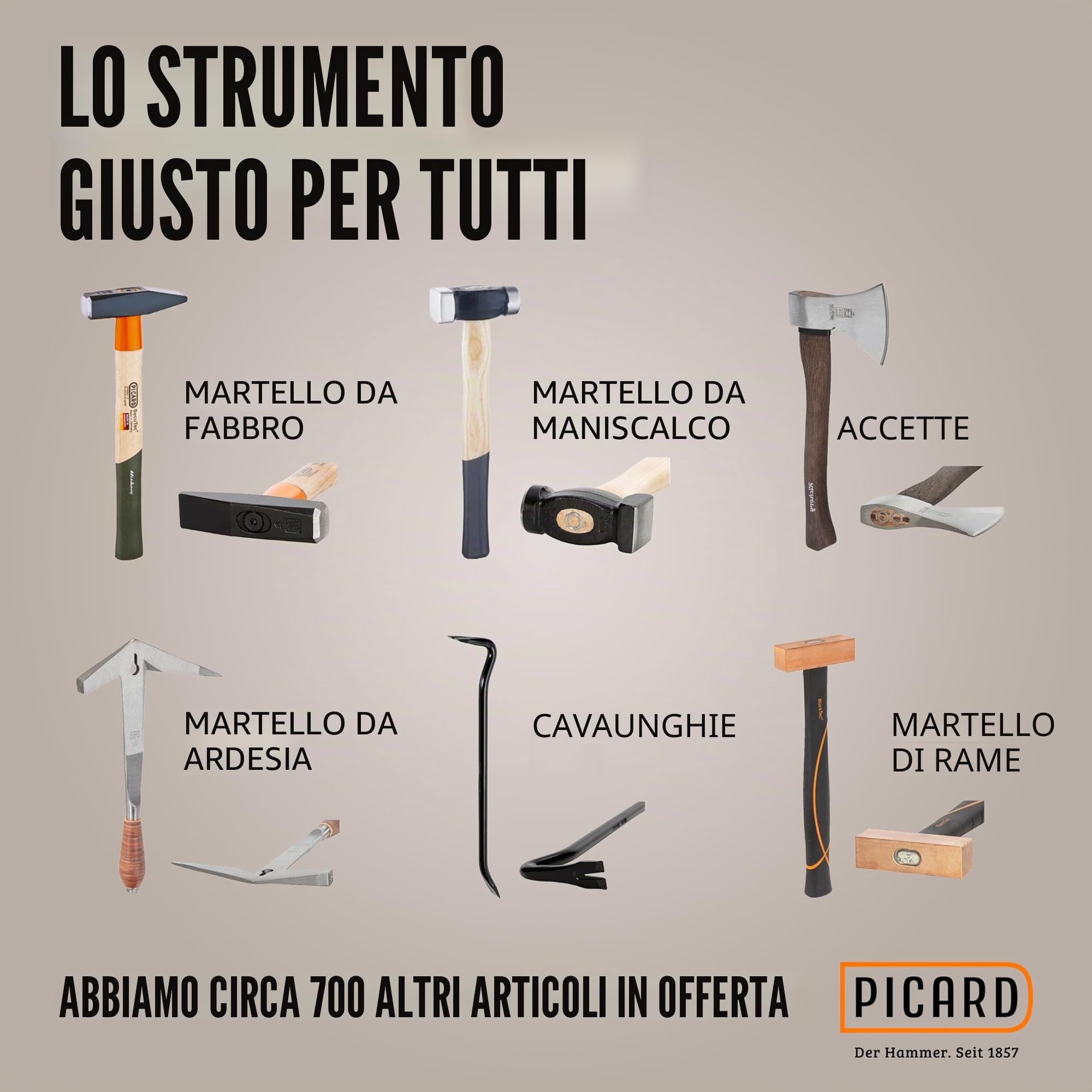 PICARD Martello da latte Pink Edition, n. 626M, 760 g, magnetico, certificato GS e certificato VPA, manico ergonomico, lunghezza 32 cm, prodotto in Germania dal 1857