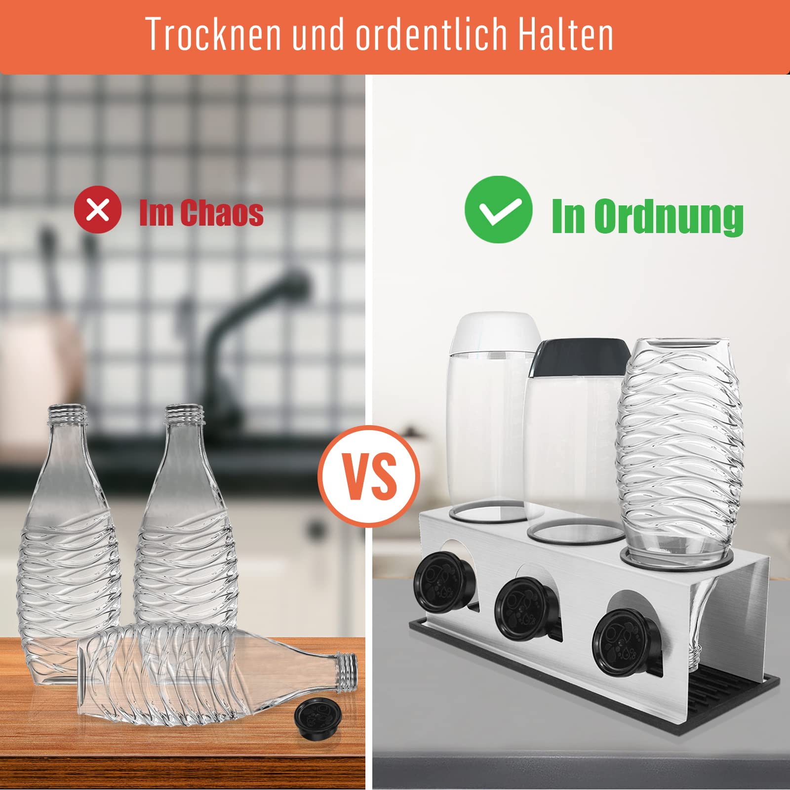 Sodastream Duo glazen flessen kan Transparant/zwart, 2 stuks, 1 liter