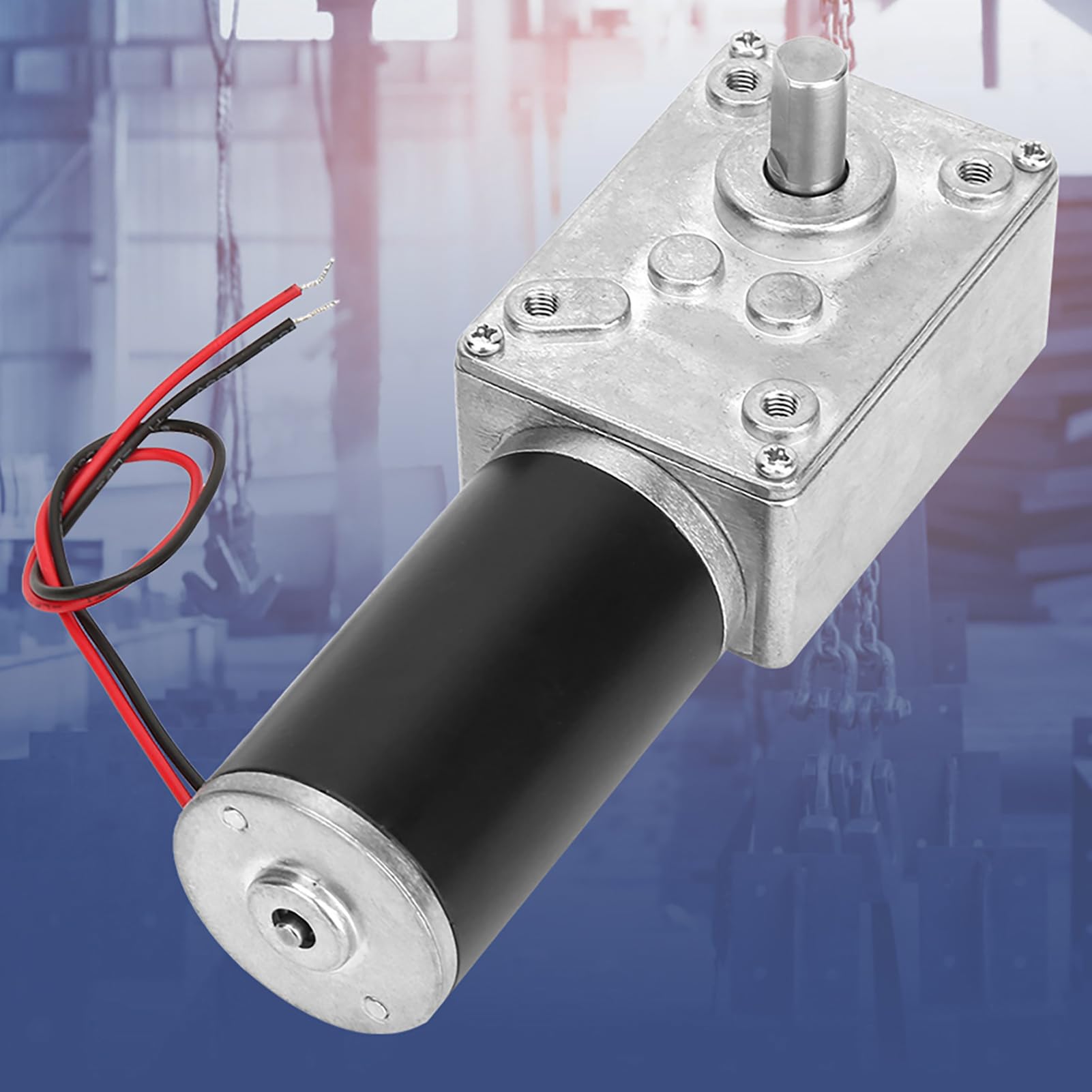 Fafeicy Motoriduttore a Vite Senza Fine DC 12V 10RPM con Albero Reversibile 8mm per Riduzione di Velocità Elettrica