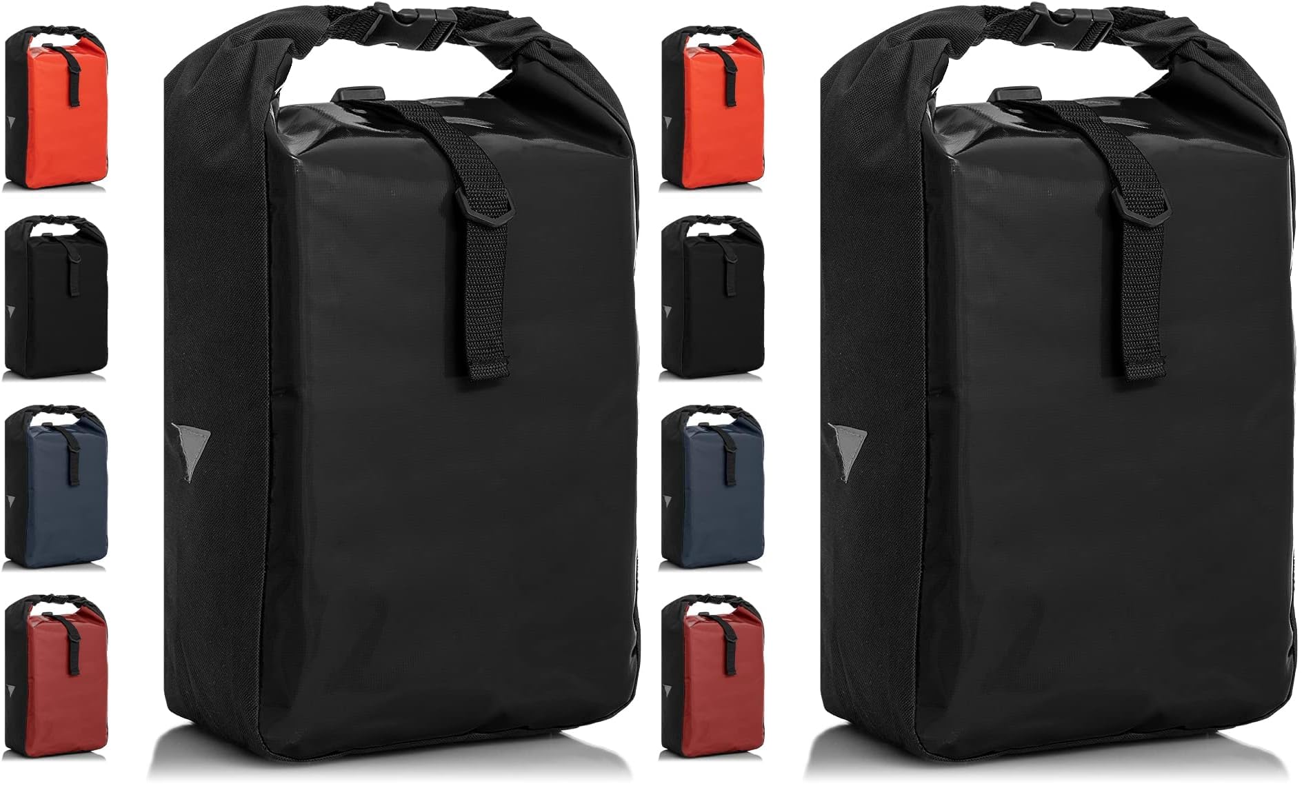 Büchel Unisex Aus Tarpaulin Gepäckträgertaschen, Schwarz Glossy, 48 X 25 X 14 Zentimeter EU (Packung mit 2)