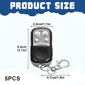 5 PCS 433MHz Remote Universal Garage Door, Garage Door Remote, Remoted Garagge Doors Opener, Universal Garagee Doors Opener Remotes for Garagee Doors Roller Shutters Electric Gates