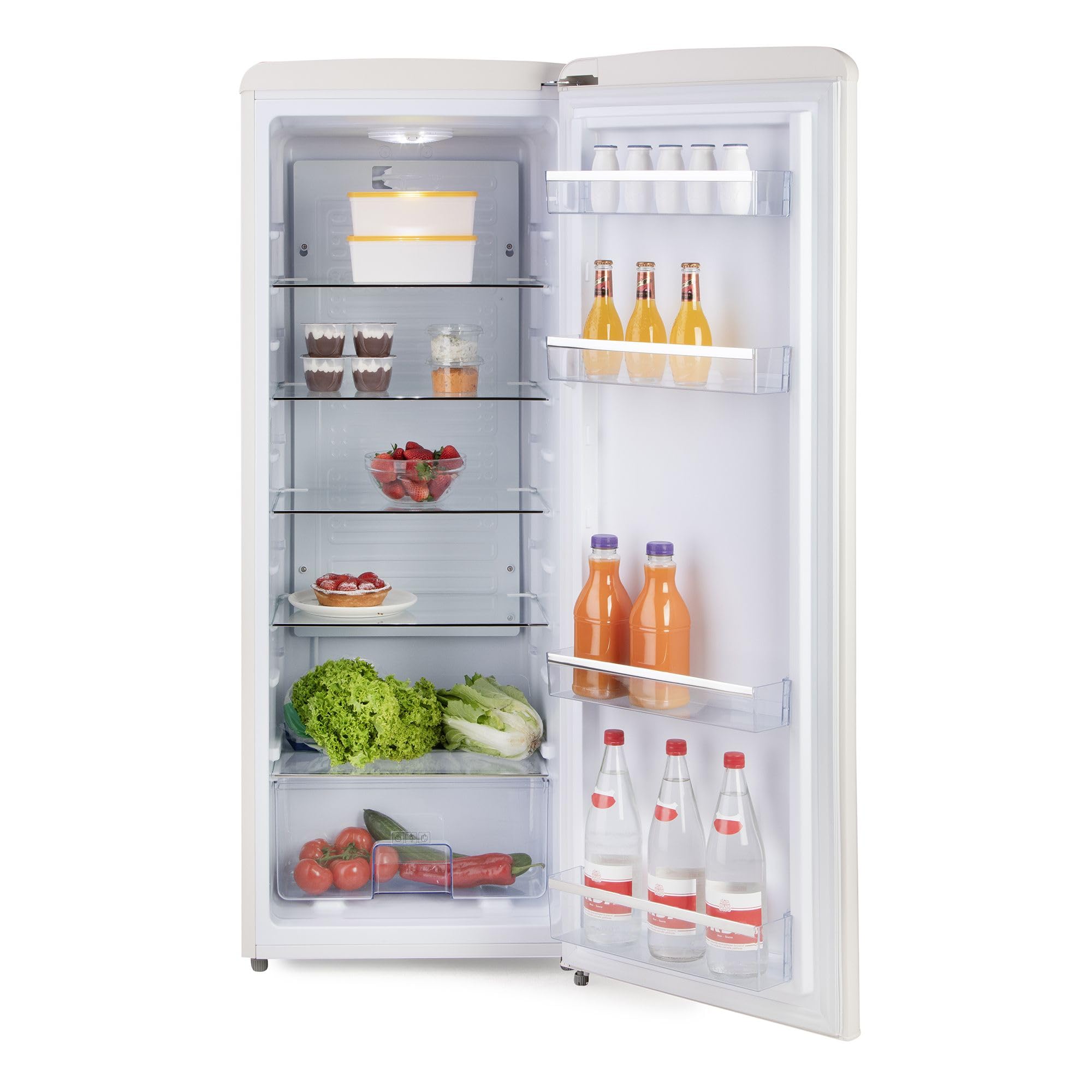 DOMO Frigorifero Mono Porta Retro' Vintage DO91709R Bianco 144 cm CL. D