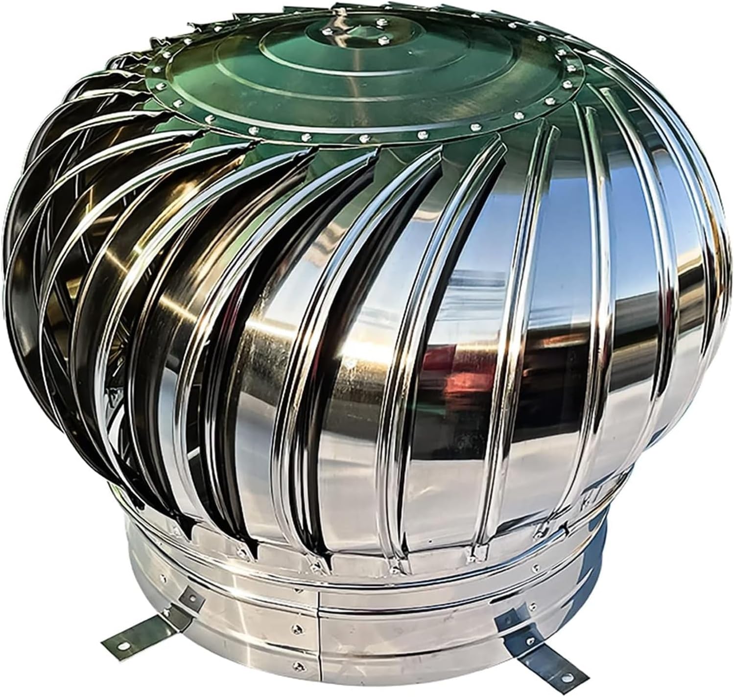 Roof Wind,Stainless Steel Turbine Ventilator Vents Rotating Chimney Cowl 304 Stainless Steel Roof Vents Roof Turbine Ventilator Windproof Rainproof Dustproof No Assembly Required Easy to Ins