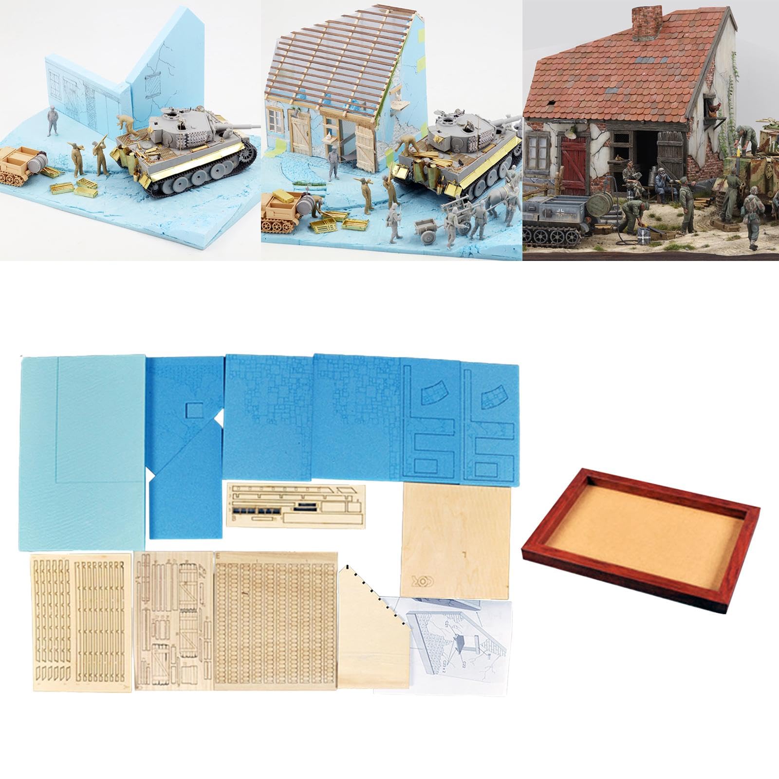 Gebäudemodell Architektur Diorama Miniatur Holzhaus Puzzle Bausatz Kreatives Bastelset Aus Holz für Jugendliche Dekoration Hobbyraum Sammlung, Basis des Hausbodens