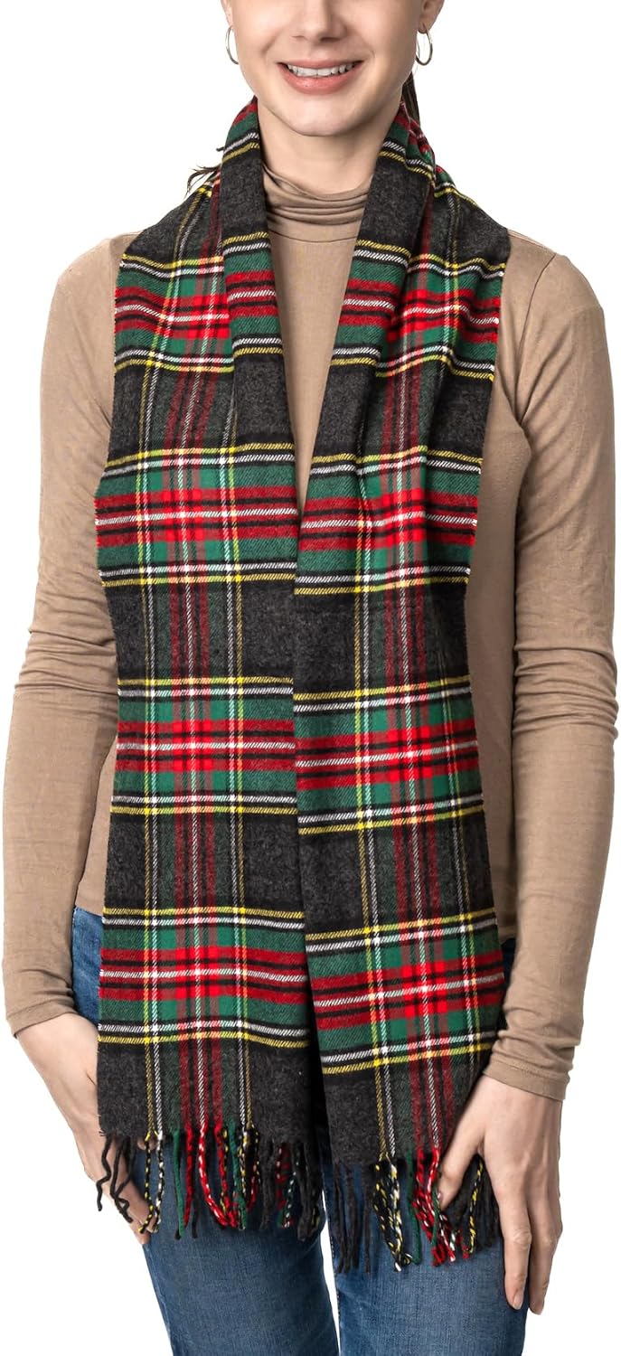 Achillea Cashmere Feel Tartan Plaid Scarf - Classic Winter Scarf for Men & Women, Scottish Heritage Holiday Gift - Image 2