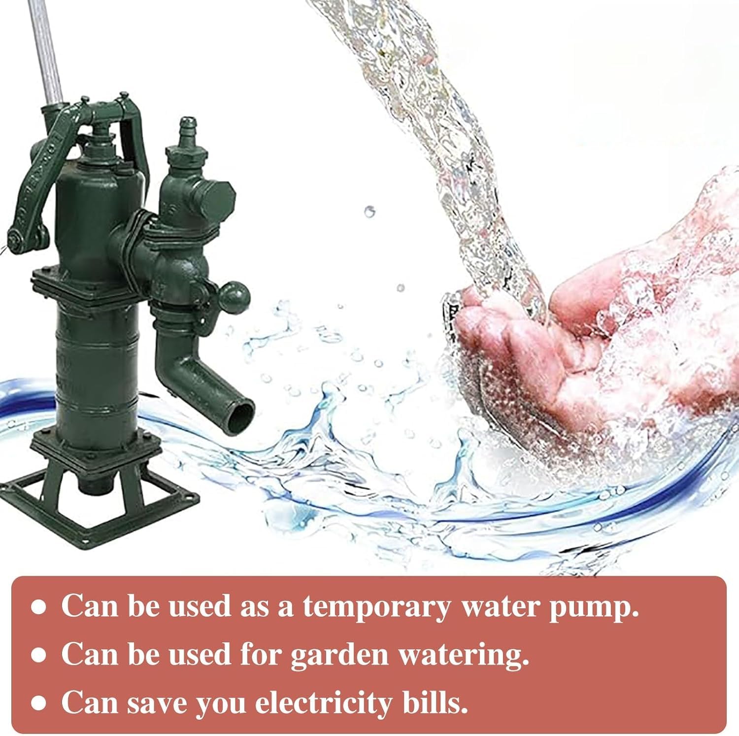 Pompa per Pozzo Manuale Pompa per Brocca Manuale per Acqua di Pozzo Profonda, Pompa Manuale Portatile per Irrigazione di Giardini E Fattorie All'aperto, Pompa Manuale A Brocca Vecc, Bronze