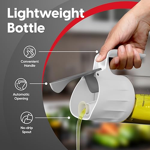 Miniatura 4 de Botella dispensadora de aceite de cocina para cocina  Dispensador de aceite de vinagre y jarabe de café de apertura automática, juego de 2  17