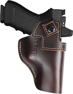 OWB Leather Holster fits Glock 17 19 43X / Taurus G2C G3 G3C / M&P 9mm .40 Shield for Sig P365 P220 / Springfield XDS Hellcat/Security 9/Max 9, Top-Grain Leather Outside The Belt
