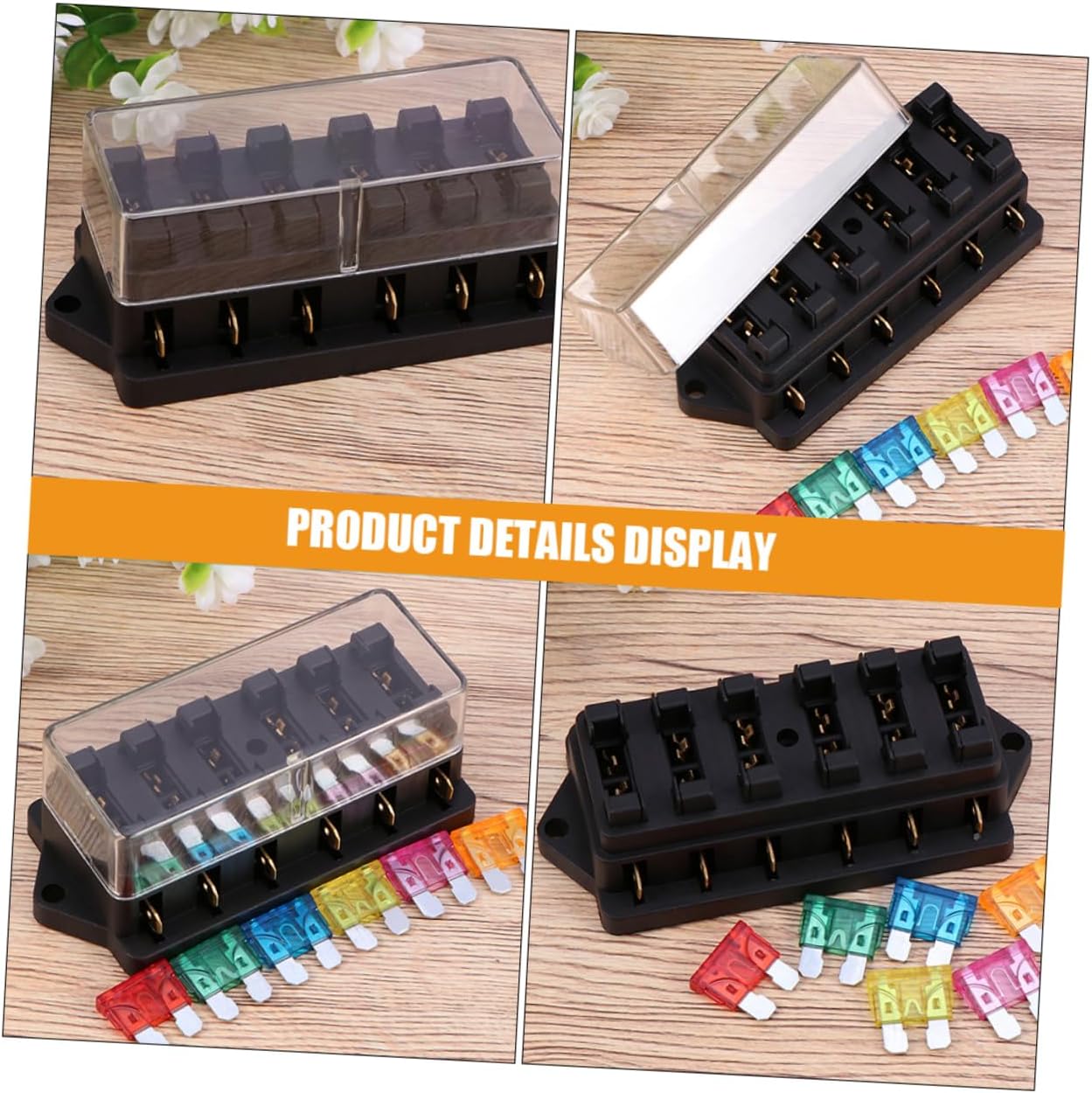 Zerodeko 4pcs Way Fuse Block Panel Automotive Fuse Holder for Trucks and Boats and Replacement Box Easy Installation