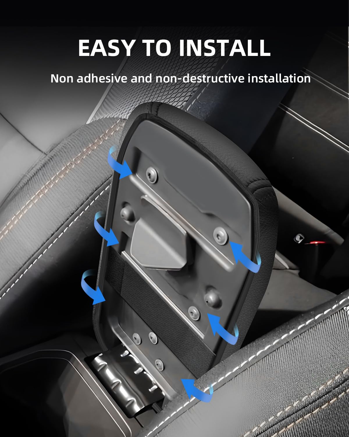 Armlehnenabdeckung für Dacia Sandero 3 2021-2025, Mittelarmlehne Abdeckung aus PU-Leder, Sandero Stepway Armlehnenschutzhülle Mittelkonsole Zubehör zur Erhöhung der Armlehne, Schwarz