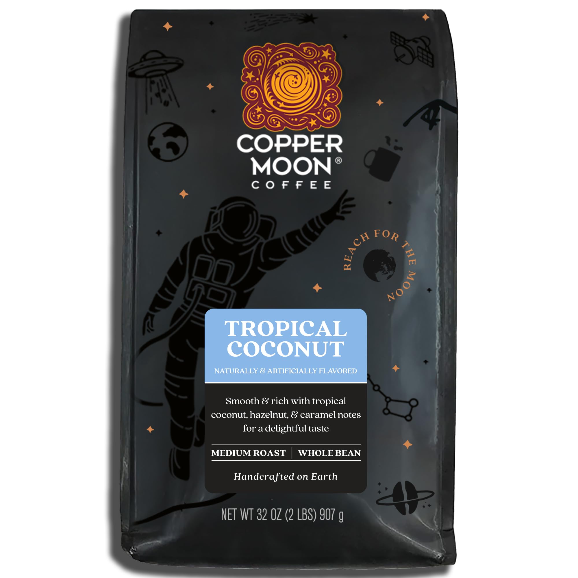 Medium Roast Whole Bean Coffee, Tropical Coconut Blend, 2 Lb
