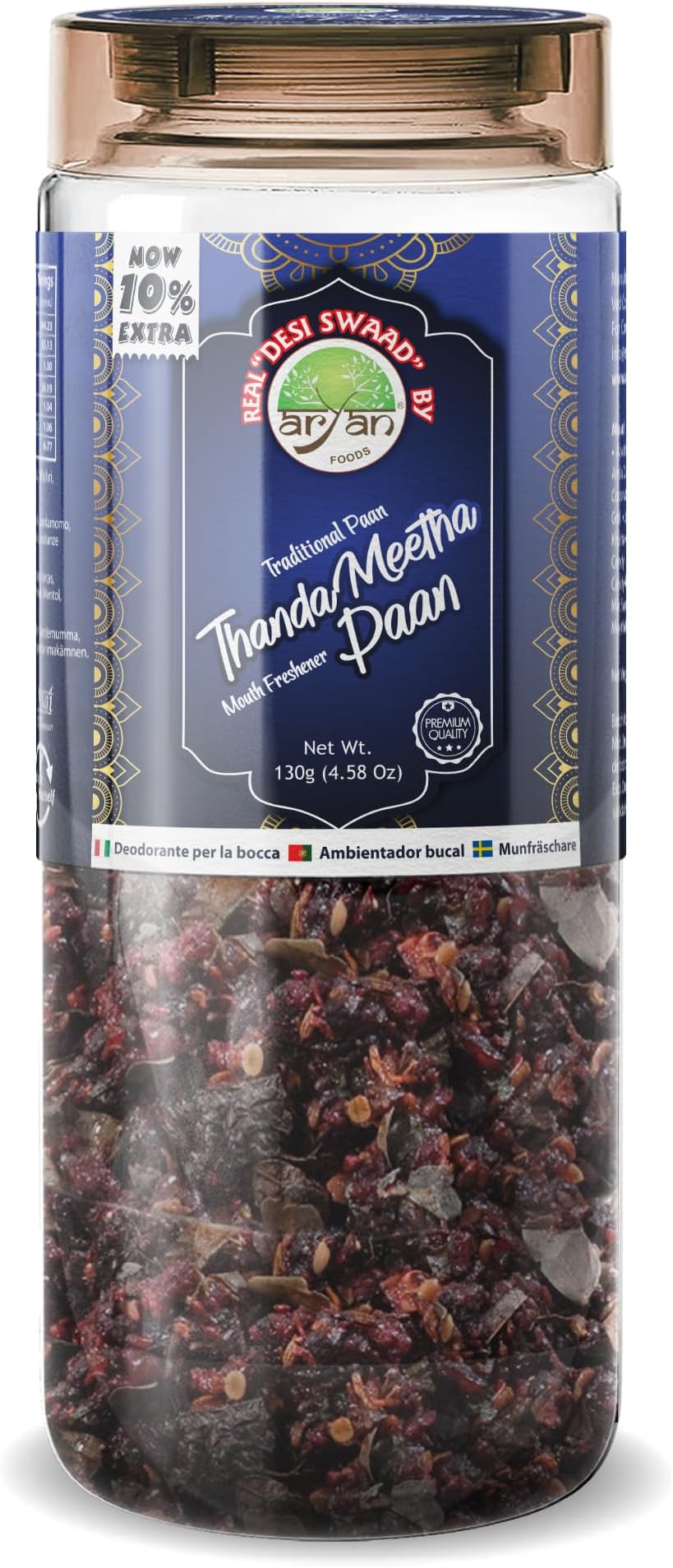 Aryan Thanda Meetha Paan Without Supari or Areca Nut, Sweet Paan Traditional Mukhwas, Mouth Freshener, Dessert -130 gm (Thanda Meetha Paan)