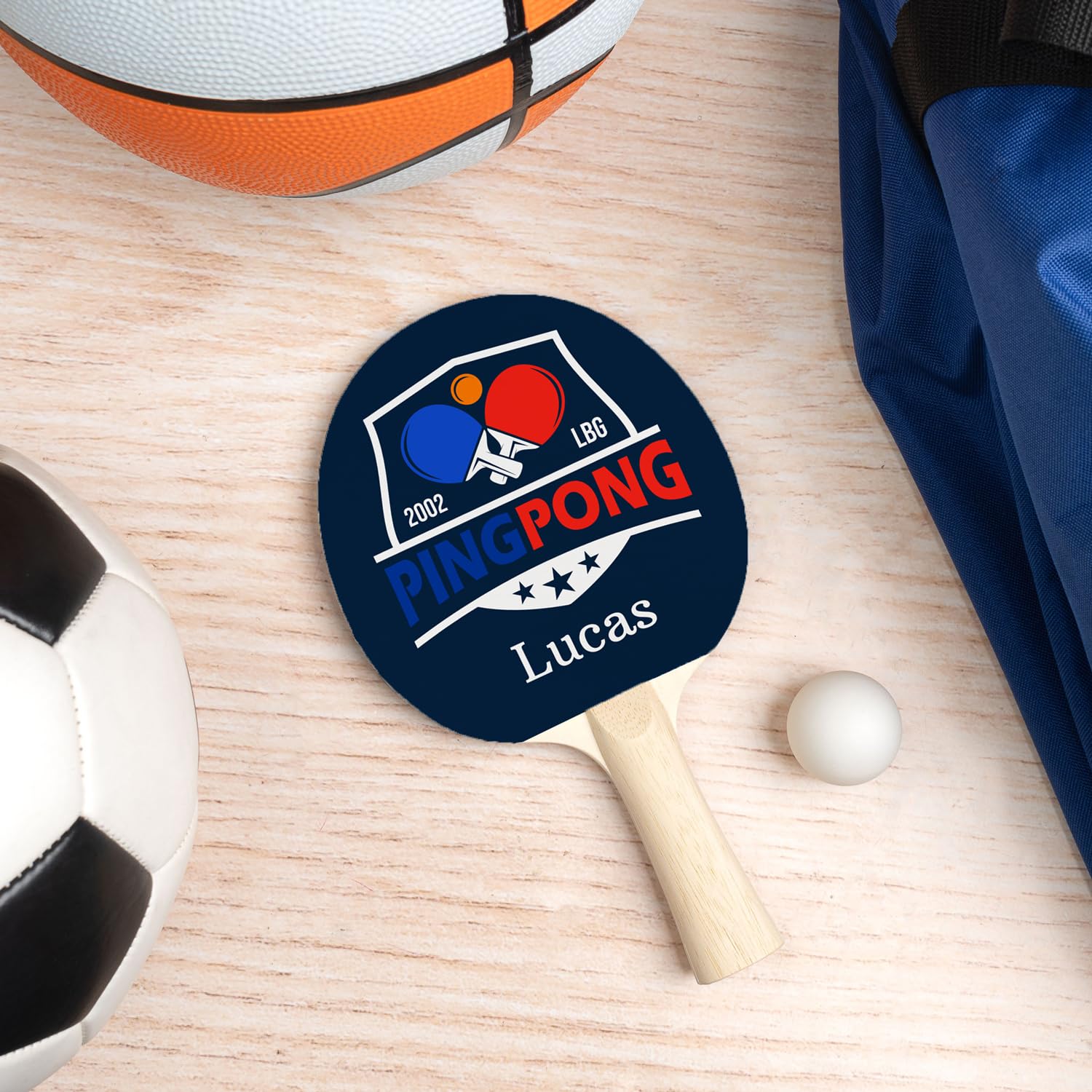 Wanapix | Palas de Ping-Pong Personalizadas | Palas de Tenis de Mesa con Fotos y Nombre | Personalizadas por 1 Cara por Impresión Directa sobre la Goma | Regalo Original para Aficionados al Ping Pong