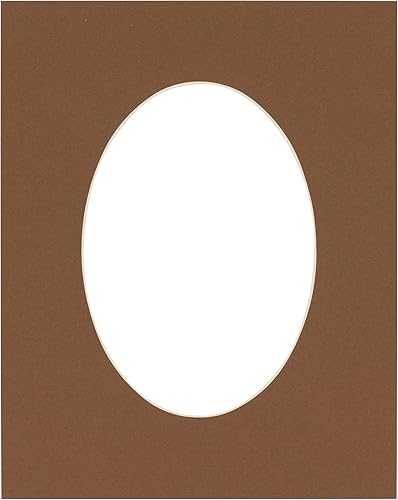 Alfombrilla de 11 x 14 pulgadas, corte biselado para fotos de 8 x 10 pulgadas, apertura de tablero de fotos precortada de forma ovalada, sin ácidos,