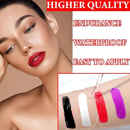 Miniatura 5 de Juego de 4 colores mate de lápiz labial líquido, suave terciopelo, larga duración, impermeable, para mujeres, a prueba de manchas, antiadherente,