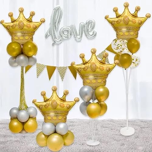 Miniatura 4 de 8 globos de papel de aluminio con corona dorada, decoraciones para fiestas, bodas, despedidas de soltera, matrimonios, compromisos