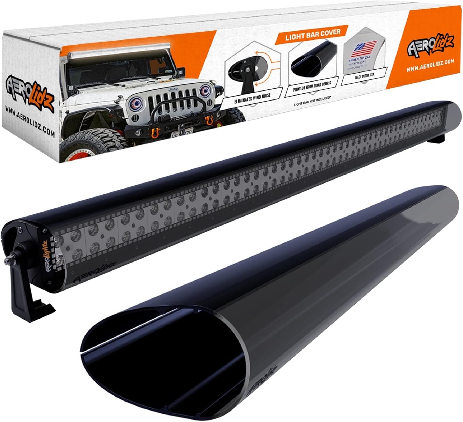 AeroLidz Light Bar Cover Noise & Wind Silencer for Jeep