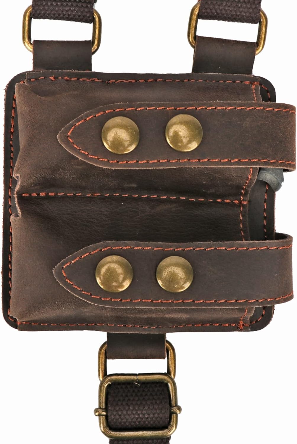 Tourbon Canvas  Leather Horizontal Shoulder Holster System with Double Magazine Pouch for Right Hand Draw Brown Tourbon Canvas  Leather Horizontal Shoulder Holster System with Double Magazine Pouch for Right Hand Draw Brown