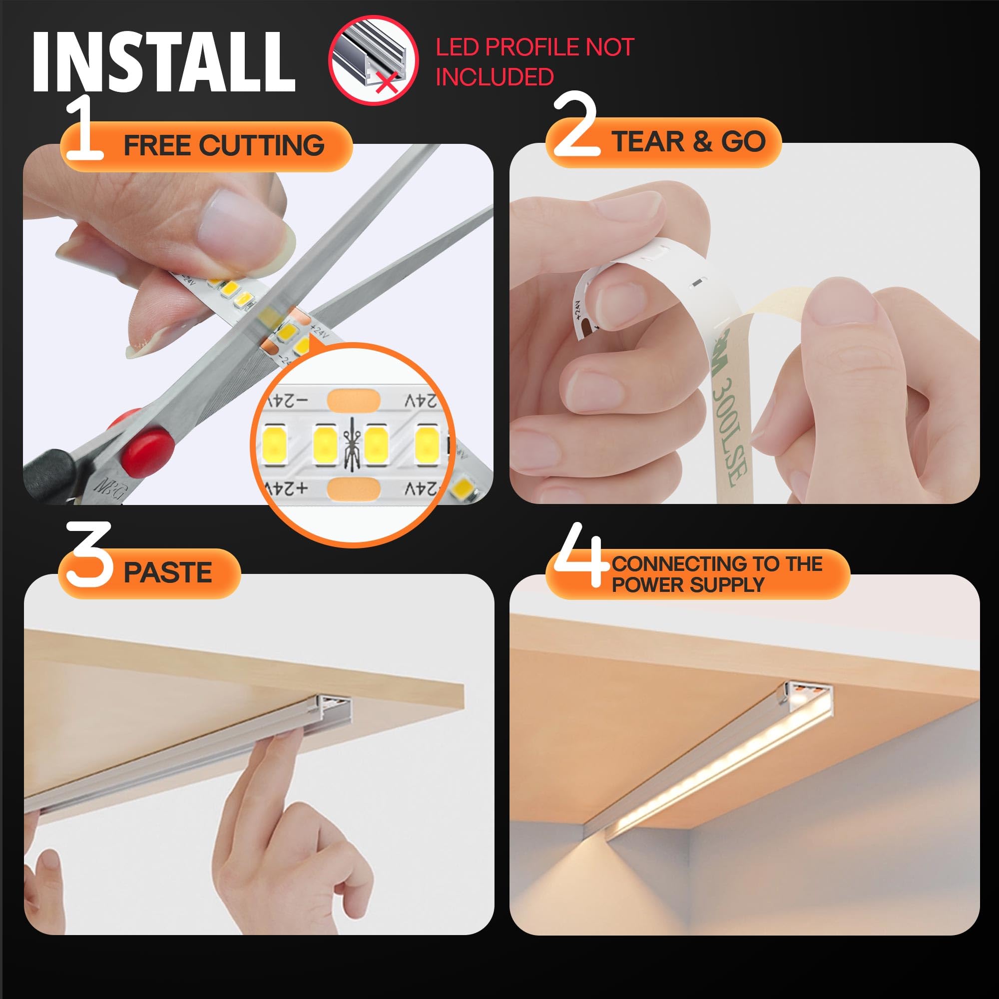 KOSOOM Bande LED 5 M 100 W, 13220 Lm Pro Bande LED Blanc Froid 6500 K