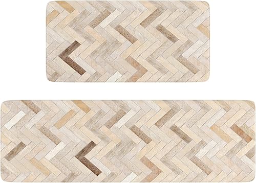 TEMASH Alfombra de cocina antifatiga para suelo de cocina alfombras de cocina y alfombrillas antideslizantes juego de 2 alfombrillas de cocina