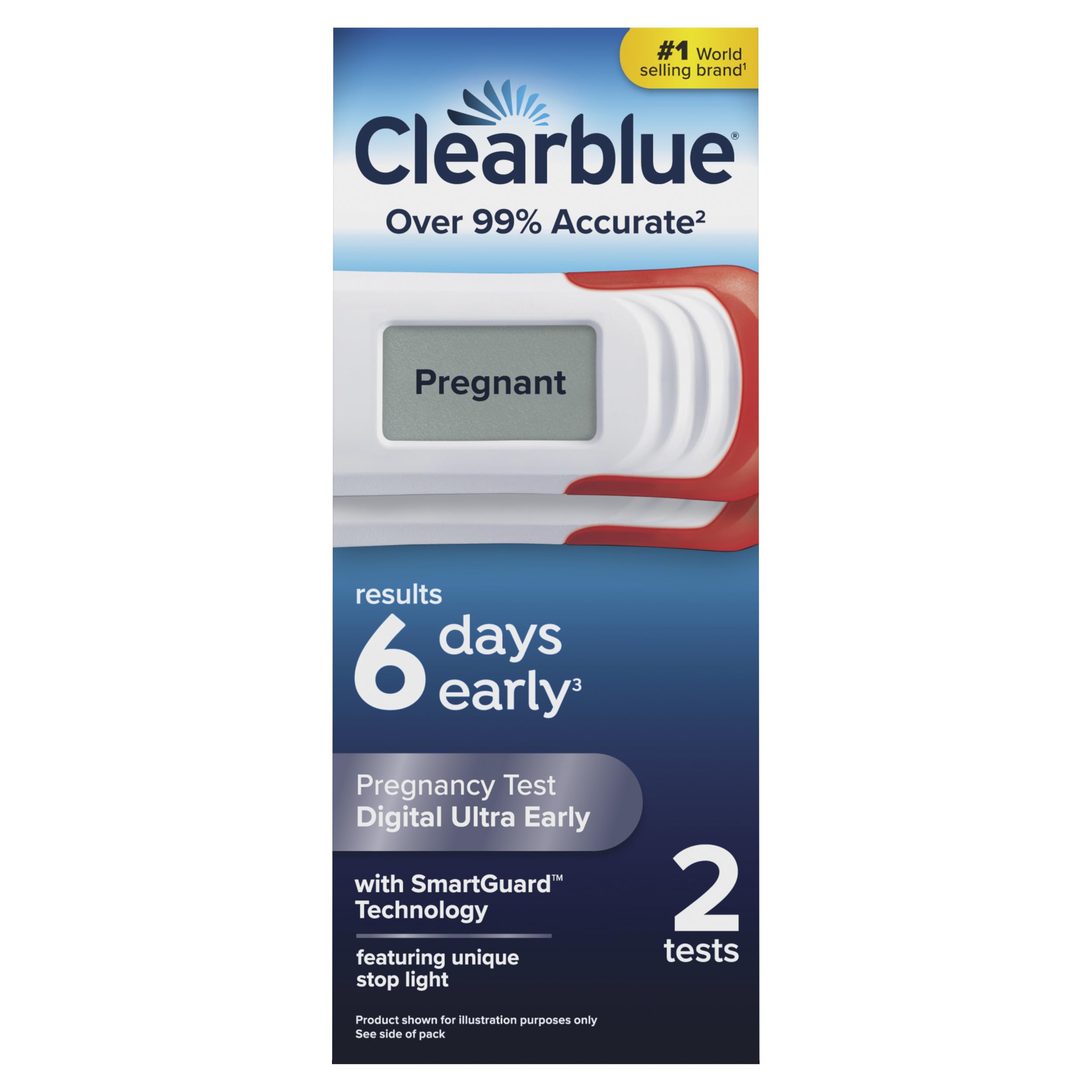 Clearblue Digital Ultra Early Pregnancy Test, No Test Can Tell You Sooner, 2 Digital Tests