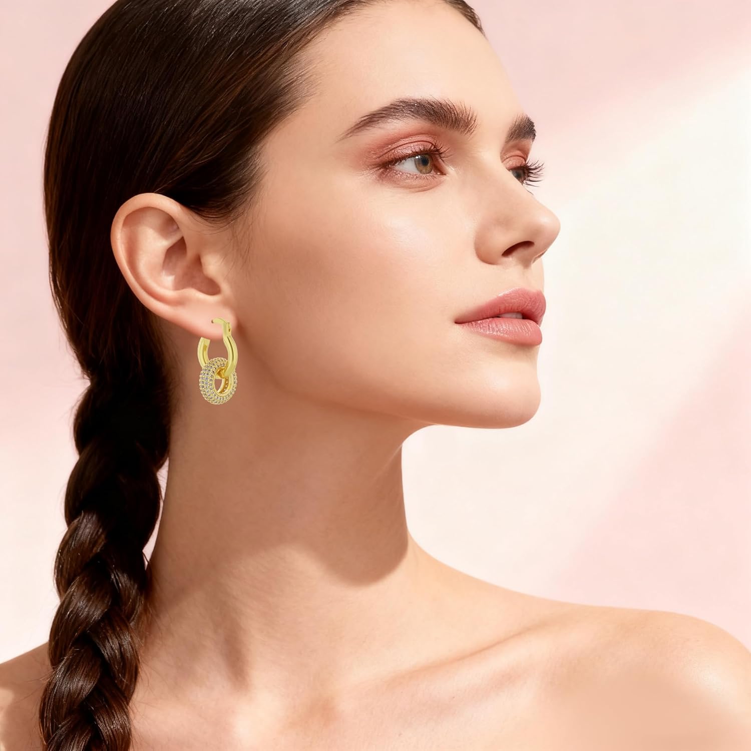 Teardrop Dangle Earrings for Women 18K Gold Plated Hypoallergenic Square/Waterdrop Drop Hoop Earrings Statement Earrings Jewelry Gifts for Valentines - Image 4