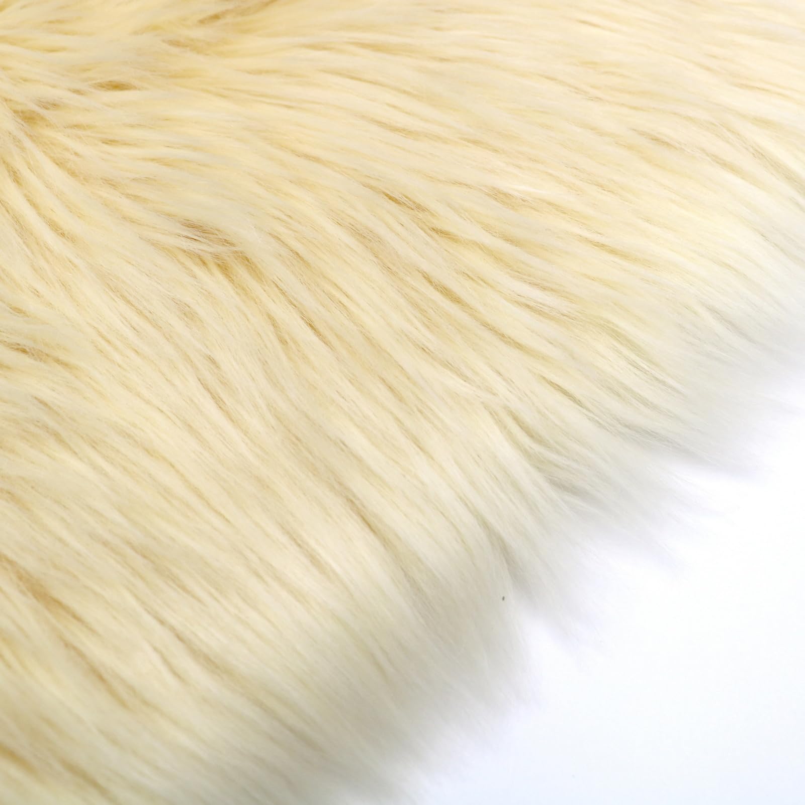 GIBZ Semicircle Fluffy Rug Soft Anti Slip Carpet for Bedside Bedroom Modern Home Decor Shaggy Mat, Beige, 60x120cm - Image 2