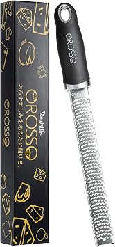 Professional Chef Supervised OROSSO Grater, Cheese Grater, Grated Cheese, Parmesan Cheese, Ginger, Garlic, Zester Grater Black