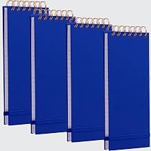 Top Spiral Notepad Thick Superhard Cardboard Cover Reporters Notebook Top Bound Spiral Notepad Reporter Notepad 8.8x3.75 In 4x160 Pages 100GMS College Ruled Notebooks Blue