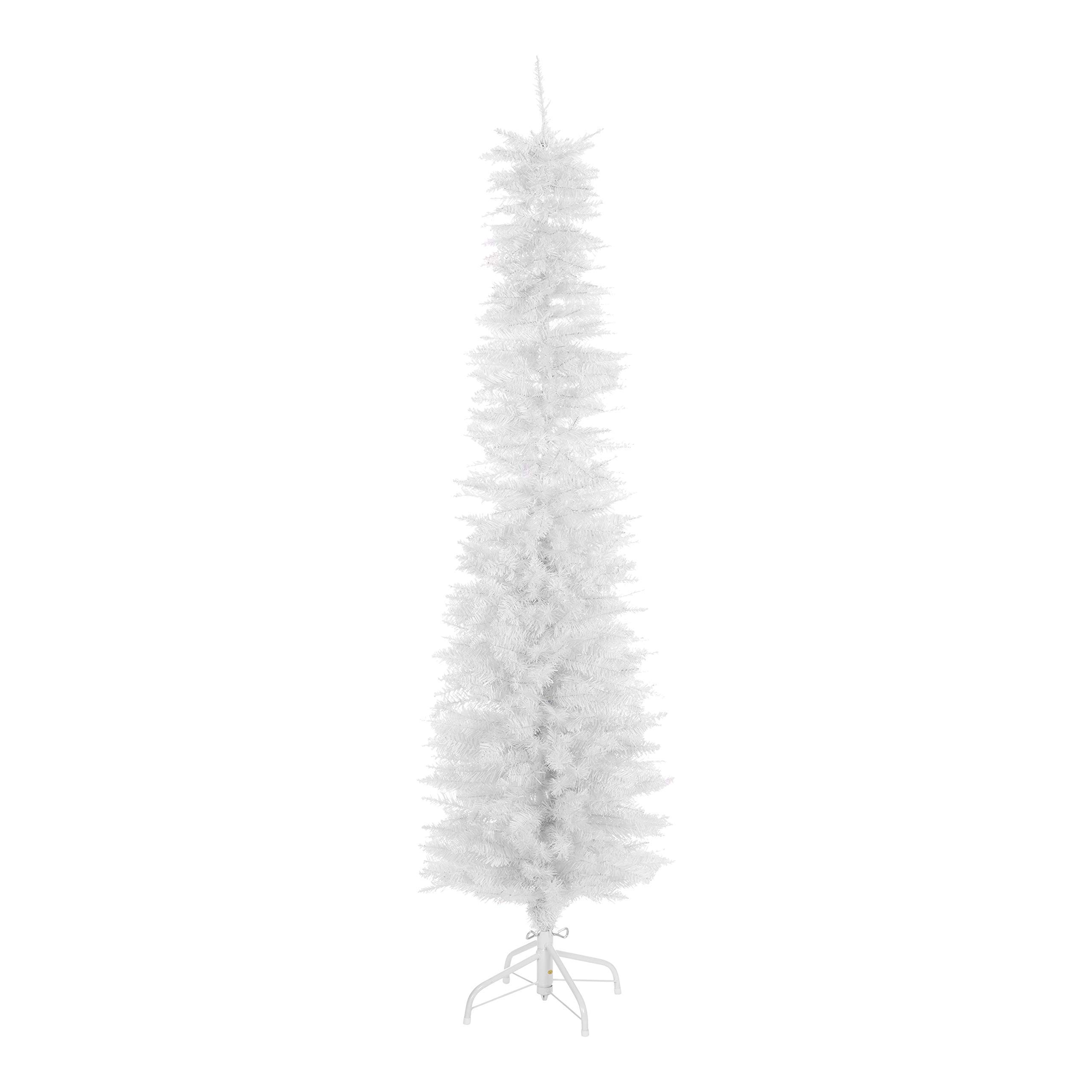 YXZQ 70640 6ft Slimline White Christmas Tree | Artificial Indoor Christmas Decoration | Includes Metal Christmas Tree Stand | 560 Tips