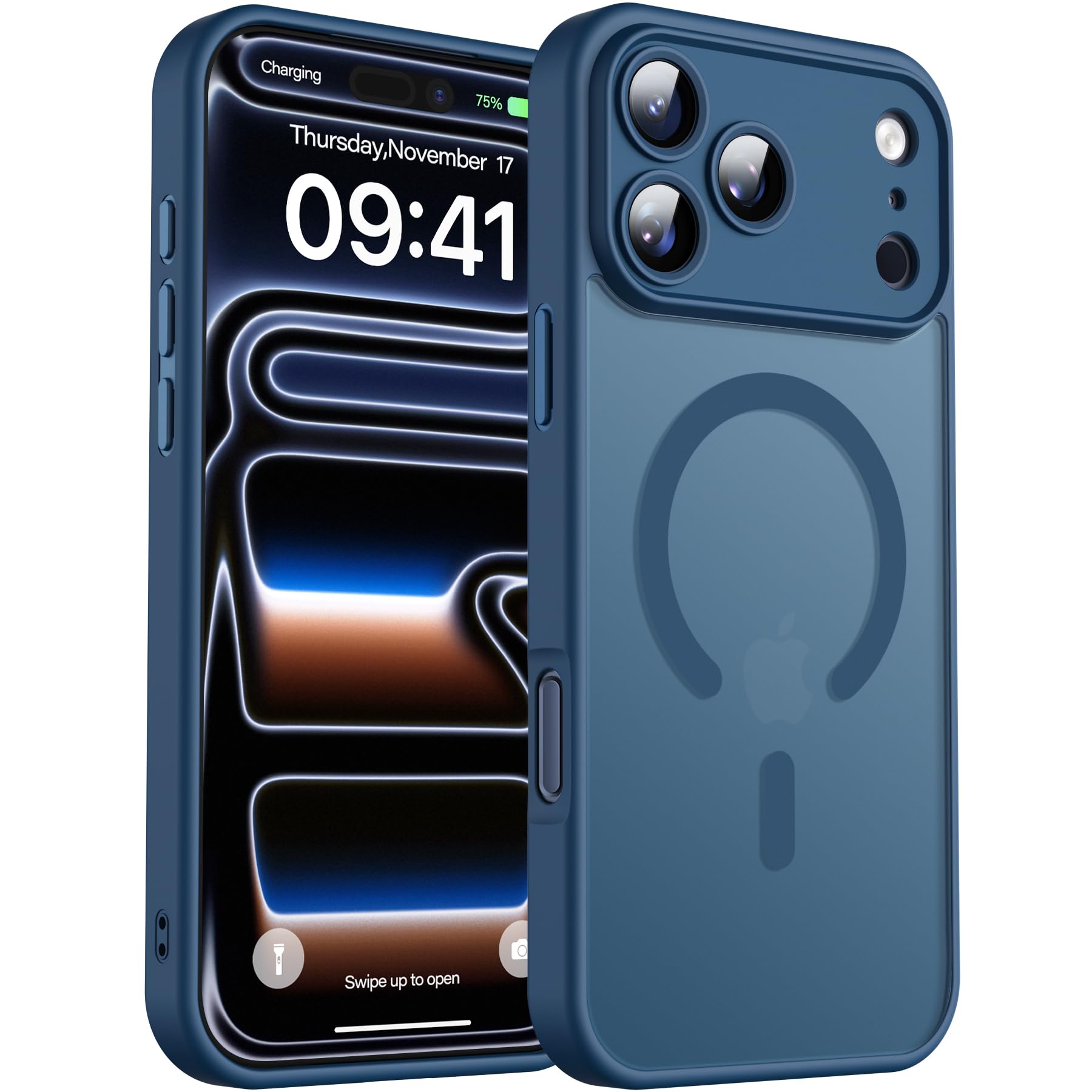 Cover Per IPhone 17 Pro Con MagSafe – Protezione Totale Fotocamera, Finitura Lucida Premium, Blu Elegante