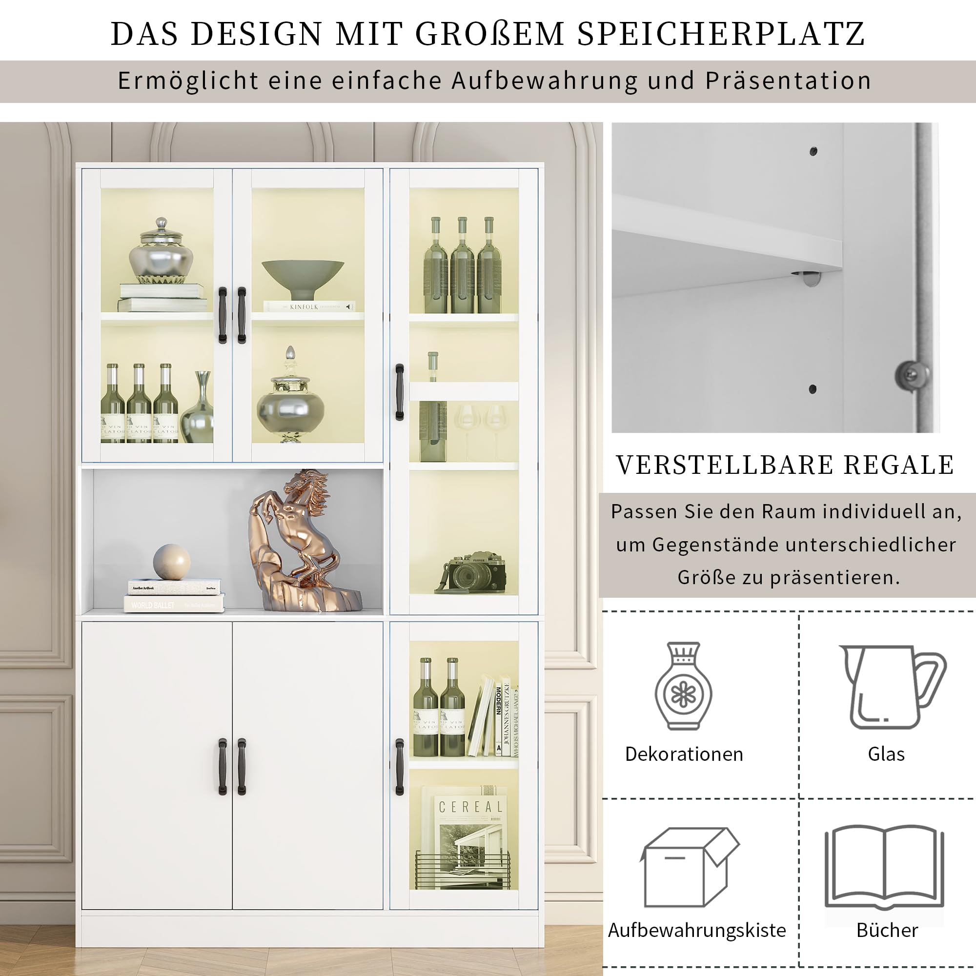 Boekenkast Queens library - 200x40x240H cm - 15 verstelbare planken - demontabel - strakke landelijke afwerking