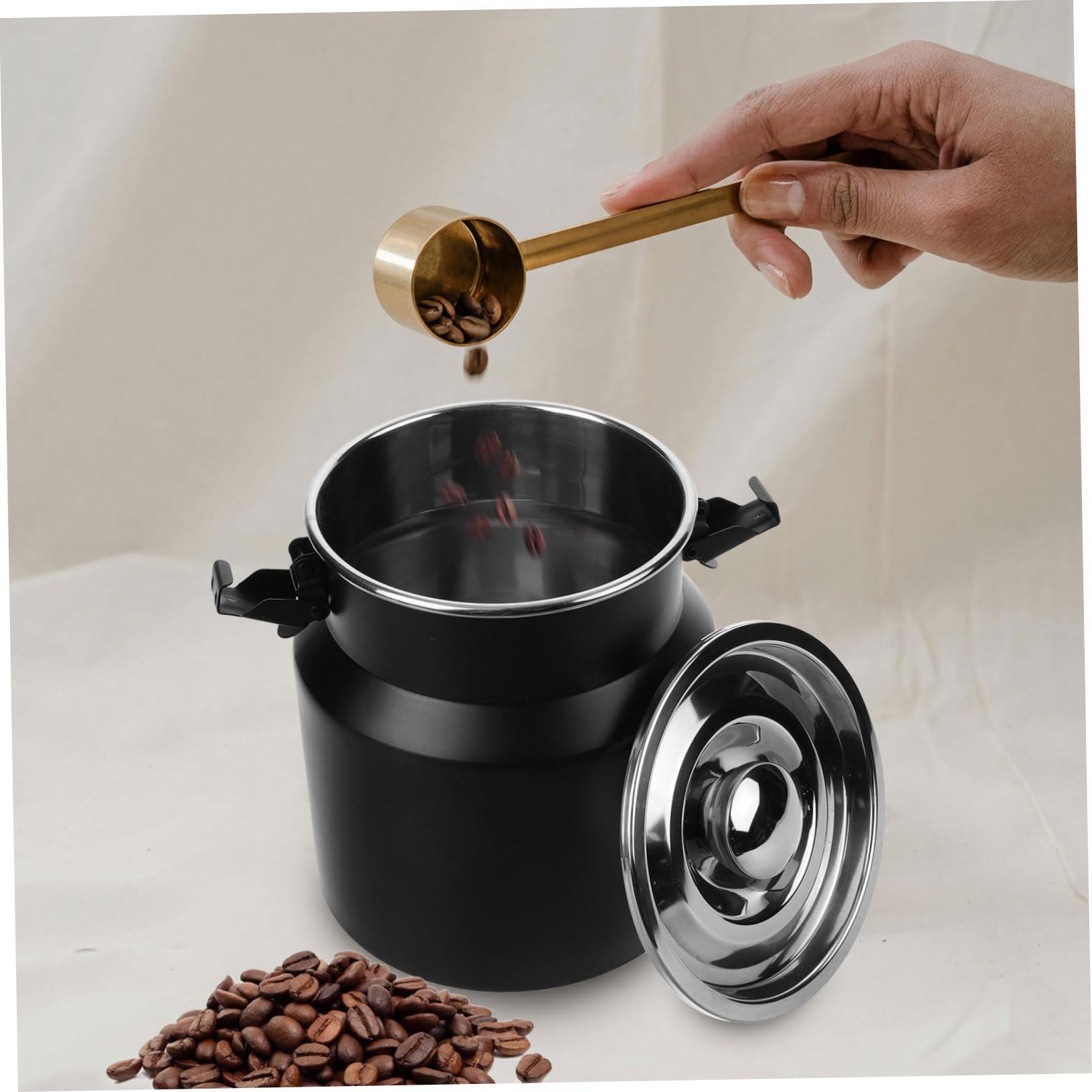 OUNONA Edelstahl Milchbehälter 2,5l mit Deckel Robuster Vorratsbehälter für Lebensmittel Glatte Oberfläche Rustikaler Stil für Zuhause und Camping