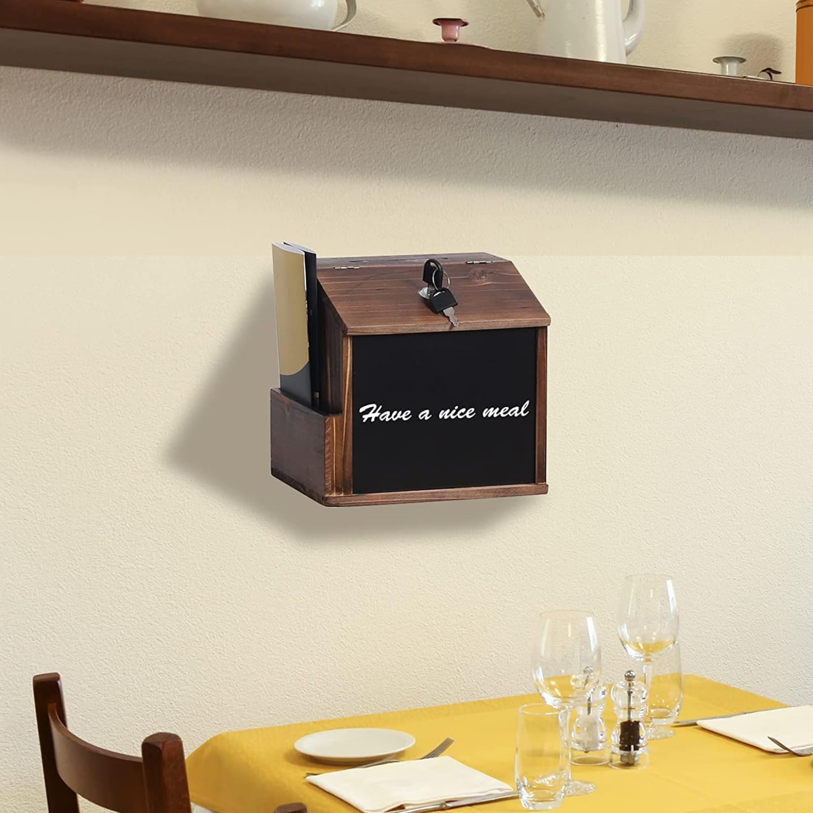Houten Stembus Met Leeg Het Rouwen Kader Stock Illustratie
