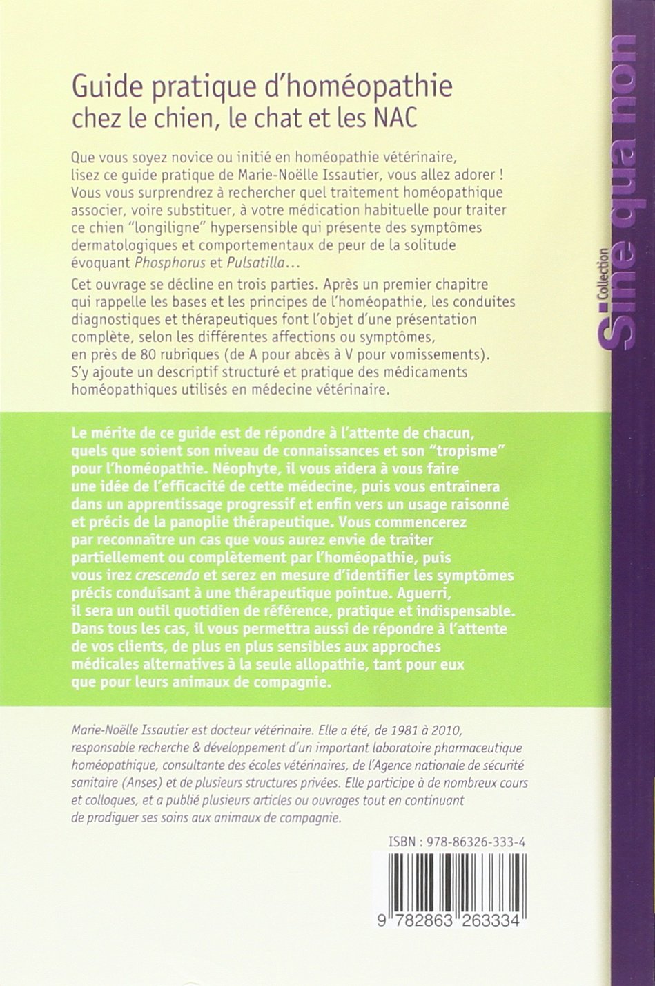 GUIDE PRATIQUE D'HOMEOPATHIE CLINIQUE CHEZ LECHIEN LE CHAT ET LES NAC