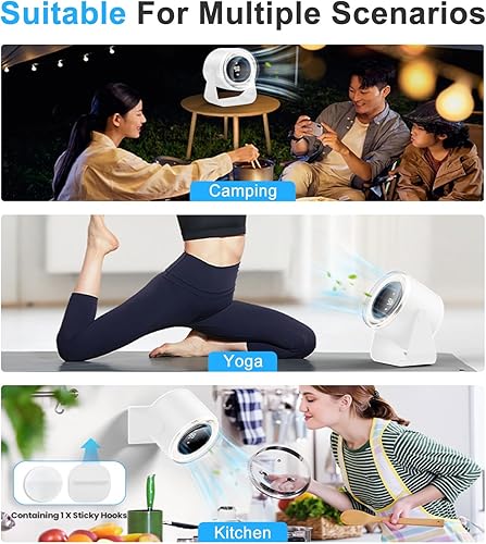 Miniatura 2 de Ventilador de escritorio pequeño, circulador de aire de escritorio ultra silencioso de 28 dB con inclinación ajustable de 115, 100 velocidades,