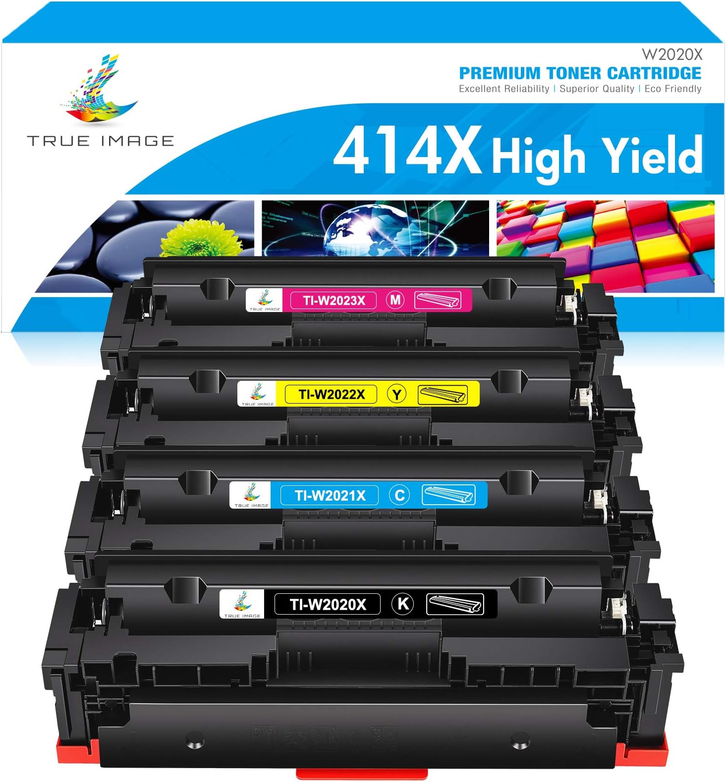 No Chip 414X Toner Replacement for HP Color LaserJet Pro MFP M479fdw M479fdn M454dw M454dn Printer High Yield