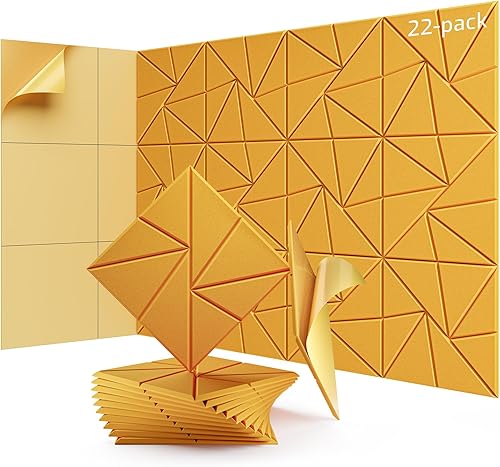 Miniatura 18 de Paquete de 12 paneles acústicos, paneles de espuma a prueba de sonido para paredes, paneles de pared autoadhesivos de alta densidad a prueba de