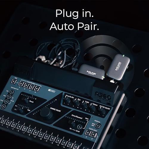 Miniatura 3 de NUX B-7PSM - Sistema de monitor inalámbrico intrauditivo de 5.8 GHz, IEM estéreo, estuche de carga incluido, transmisión de audio estéreo, diseñado