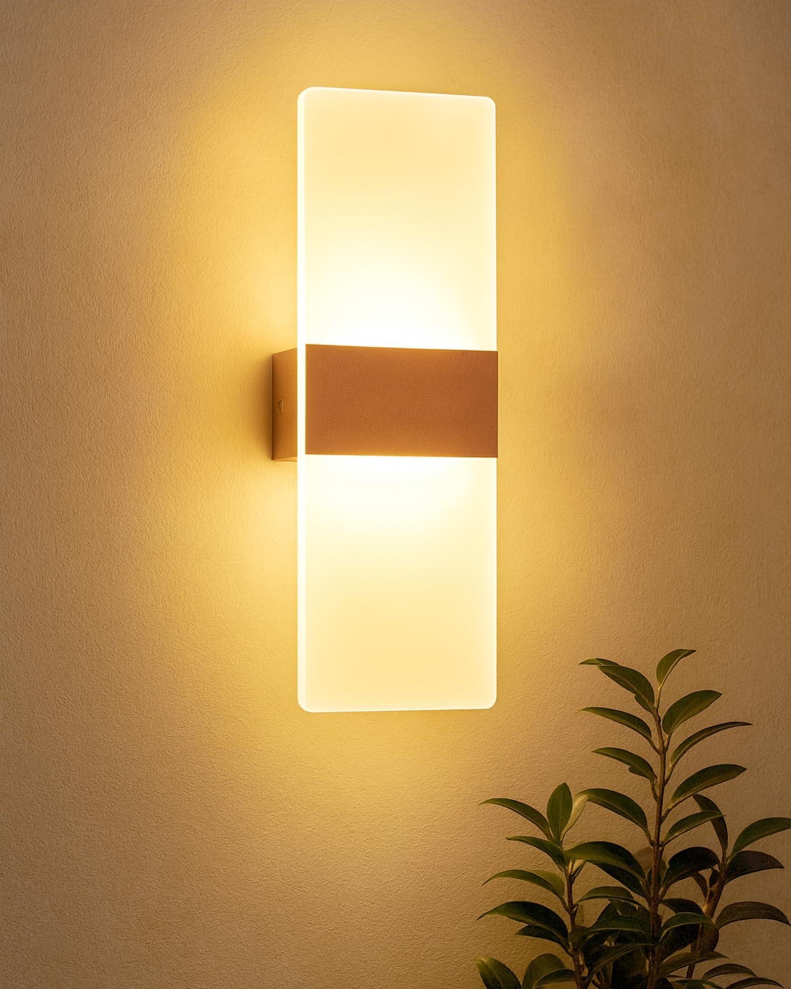 Rose Gold LED Wall Sconce - Modern Acrylic Light -1