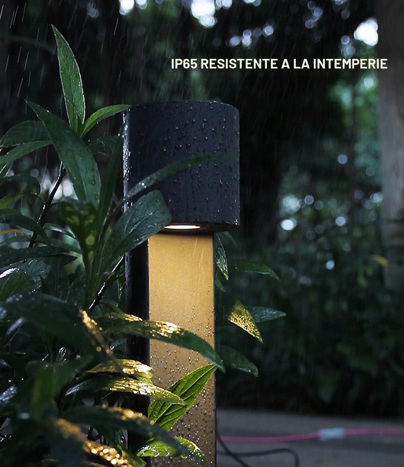 DAWALIGHT Baliza LED Exterior Jardín 5W - Farolas Poste Luz Moderna 2700K Blanco Cálido IP65 Impermeable para Caminos Patio | Aluminio Negro