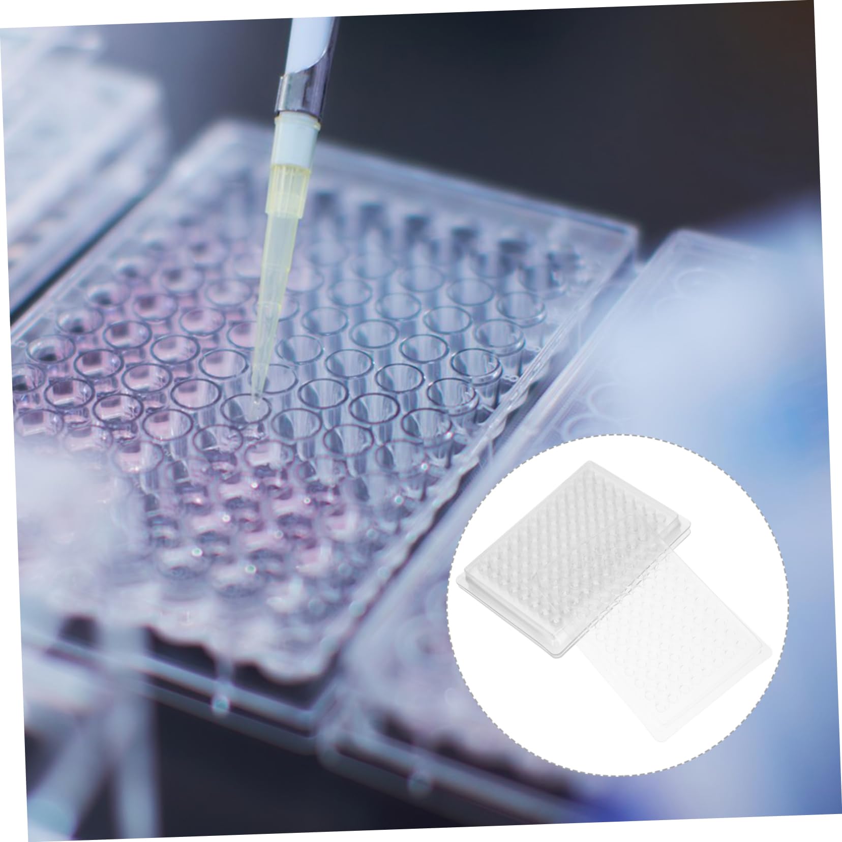PRETYZOOM 2 Series Placa De Cultivo De Tejidos De Laboratorio Placa De Cultivo Celular De Laboratorio Bandeja De Cultivo De Polivinilo Transparente 100 Piezas*2