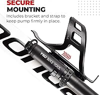 Vista 5 de Pro Bike Tool Mini Bike Pump - Compact and Portable Bicycle Tire Pump for Fast Inflation - Compatible with Presta and Schrader Valves - Lightweight