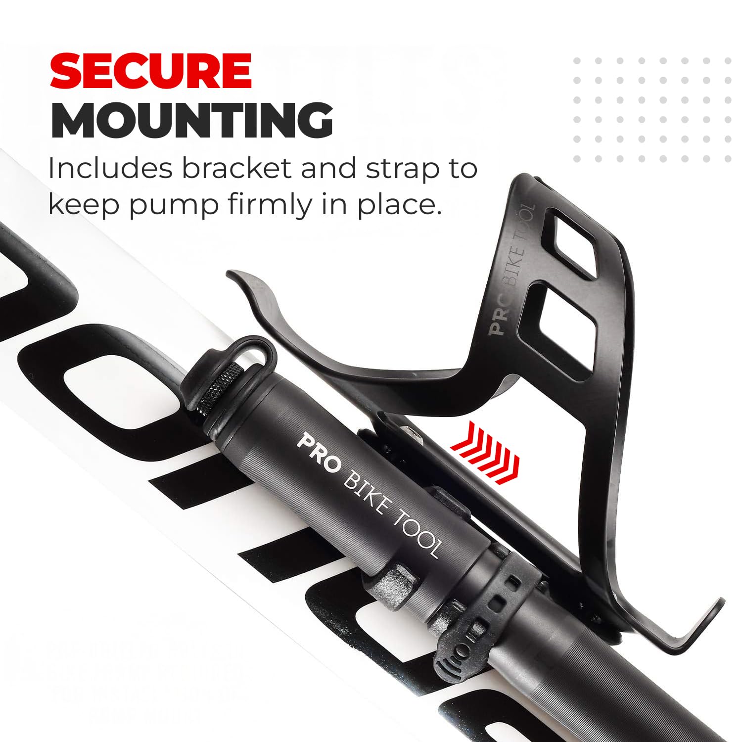 Pro Bike Tool Mini Bike Pump - Compact and Portable Bicycle Tire Pump for Fast Inflation - Compatible with Presta and Schrader Valves - Lightweight and Durable Design - Essential Bicycle Accessories