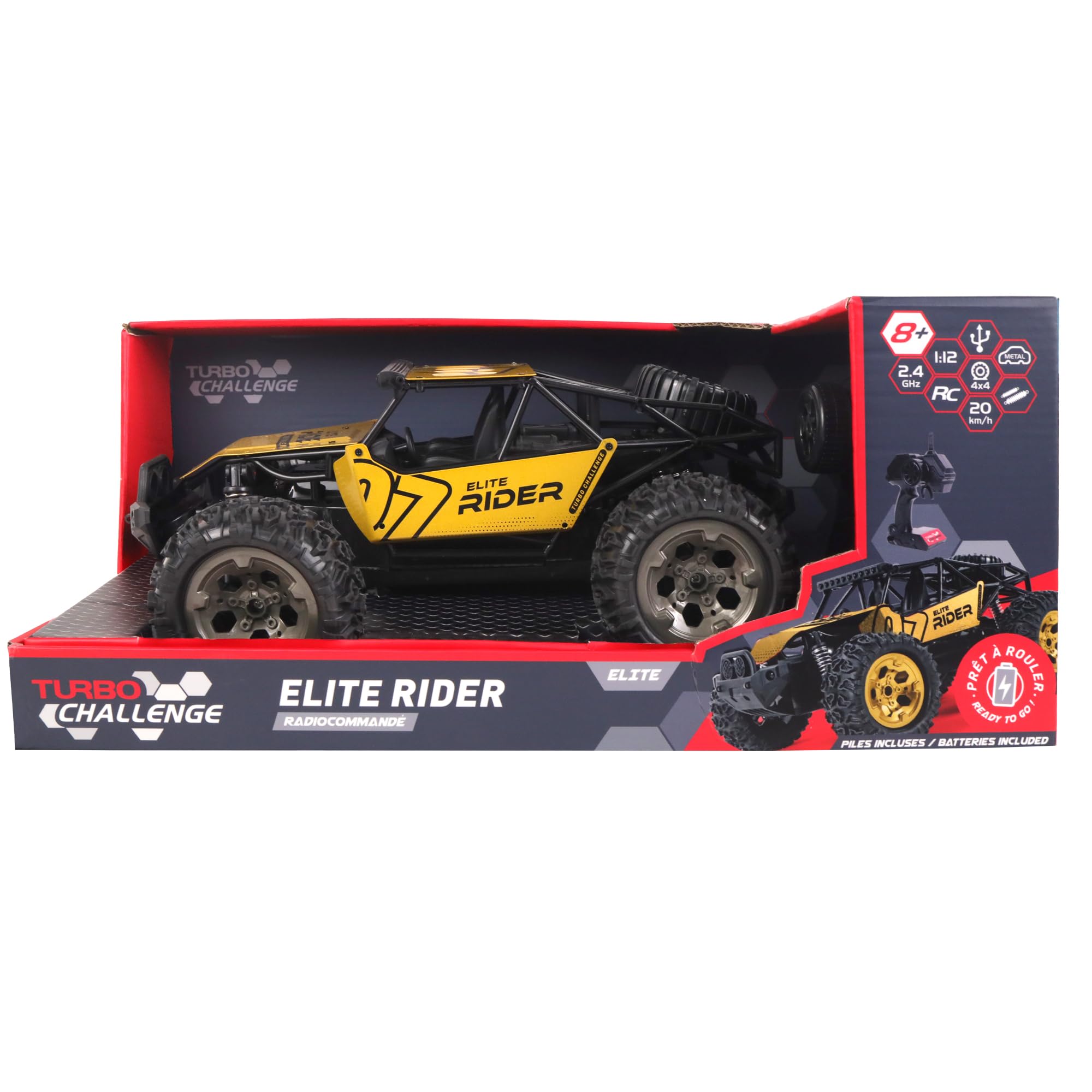 Image secondaire de Buggy Télécommandé Doré Turbo Challenge - Aventure Elite Rider 1/12