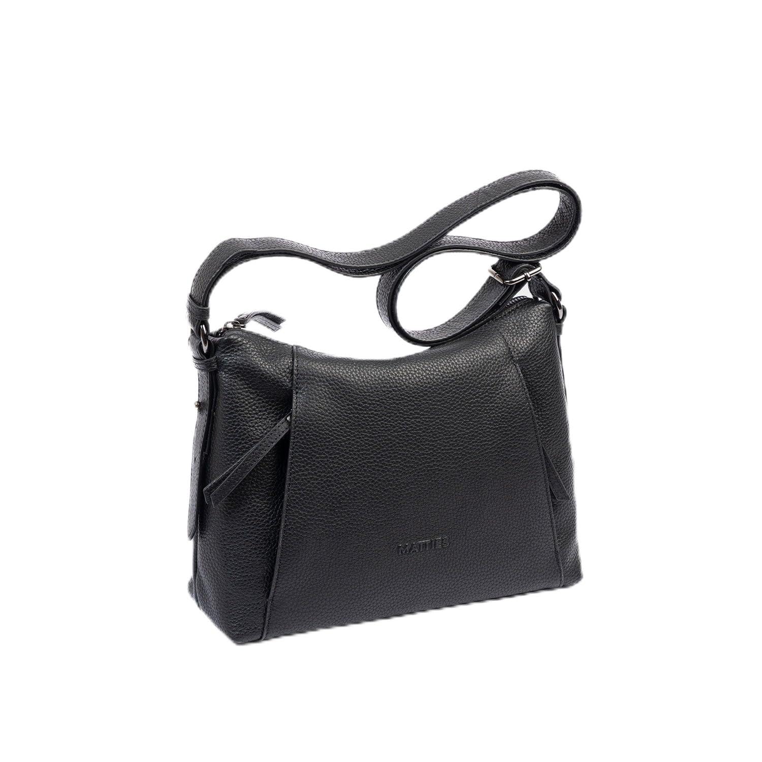 MATTIES Women's Floater/Leather Bags, Black/White, 10cm x 29cm x 23cm