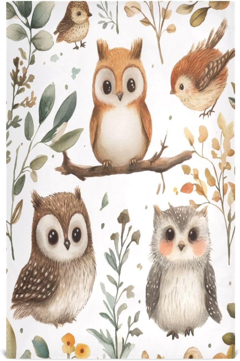 Owls Kitchen Dish Towels - 4 Pack, 18x28 Inch Soft Absorbent Quick-Drying Kitchen Towels for Dish Cleaning and Hand Wiping